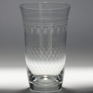 Set of three Lady Hamilton pattern lead glass highball glasses