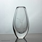 Vicke Lindstrand for Kosta, engraved glass vase