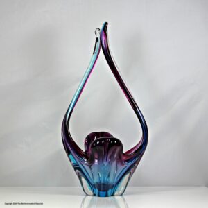 Murano large sommerso glass basket, attributed to Flavio Poli