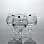 Set of three Tipperary Crystal Portland Suite brandy glasses
