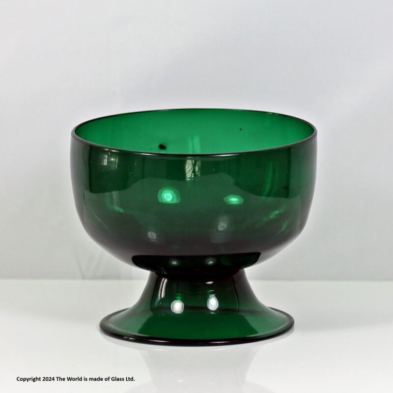 Georgian Bristol green mouth-blown sugar bowl