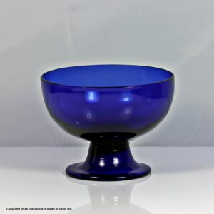 Georgian Bristol blue mouth-blown sugar bowl