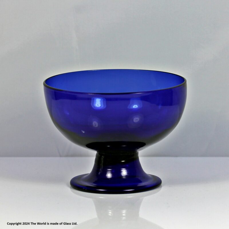 Georgian Bristol blue mouth-blown sugar bowl