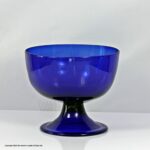 Georgian Bristol blue mouth-blown sugar bowl