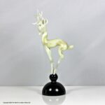 Istvan Komaromy lamp work glass deer sculpture