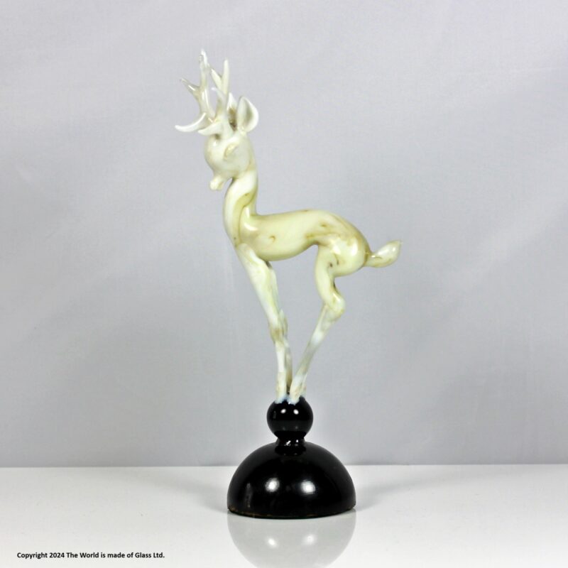 Istvan Komaromy lamp work glass deer sculpture