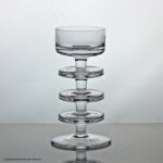 Wedgwood Glass Sheringham candlestick, three ring, clear
