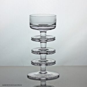 Wedgwood Glass Sheringham candlestick, three ring, clear