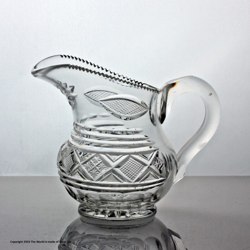 Early Victorian cut glass cream jug