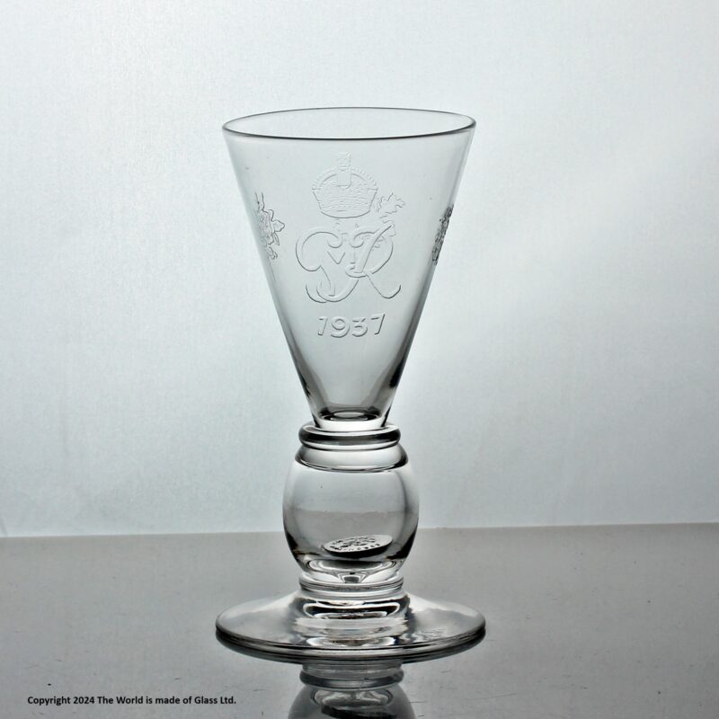 George VI coronation commemorative coin glass