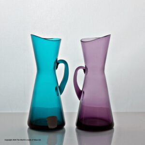 Pair of Lindashammar miniature carafes/jugs imported by C. Jones & Co.