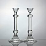 Pair of St. Louis crystal glass candlesticks