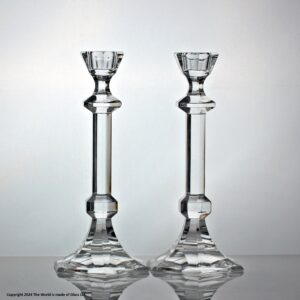 Pair of St. Louis crystal glass candlesticks