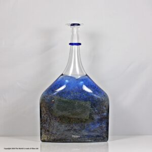 Bertil Vallien for Kosta Boda, tall blue Satellite bottle vase, 31 cm