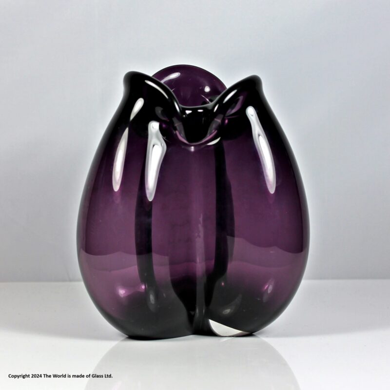 Per Lutken for Holmegaard amethyst Treflojet vase