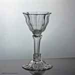Georgian rib-moulded sweetmeat glass, dentated bowl rim