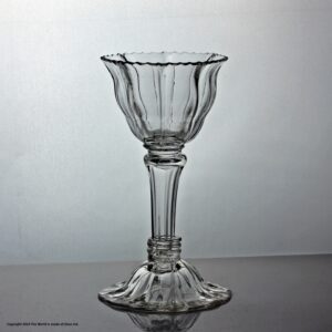 Georgian rib-moulded sweetmeat glass, dentated bowl rim