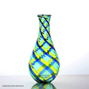 F&M Ballarin Murano filigrana spirale glass vase