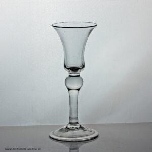 Georgian balustroid wine glass, inverted baluster stem, folded foot