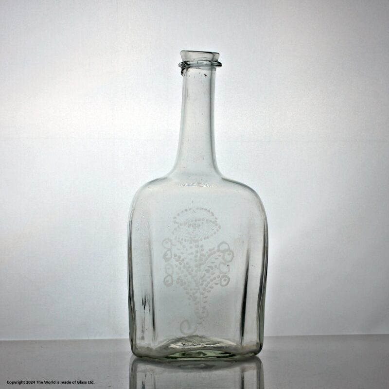 Georgian, Scandinavian, engraved modified cruciform decanter