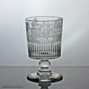 Georgian Masonic engraved bucket bowl rummer