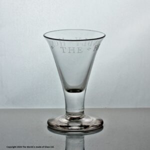 Georgian "The Friendly Hunt" firing glass, Jacobite significance