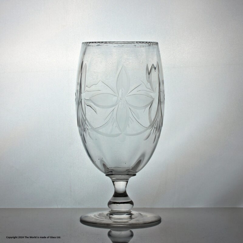 Victorian floral-etched celery vase