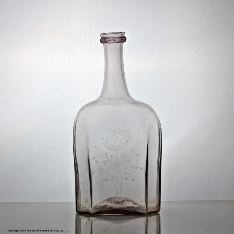 Georgian, Scandinavian, engraved modified cruciform decanter