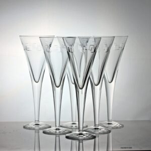 Set of six John Rocha for Waterford Crystal Incline Geo pattern wine goblets