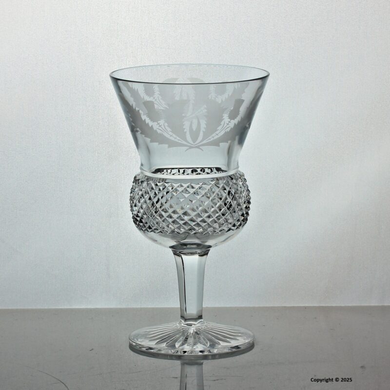 Edinburgh Crystal Thistle pattern white wine glass