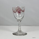 Georgian Jacobite enamelled facet cut stem wine glass