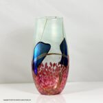 Norman Stuart Clarke iridescent Kimono Silk studio glass vase