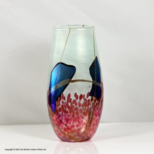 Norman Stuart Clarke iridescent Kimono Silk studio glass vase