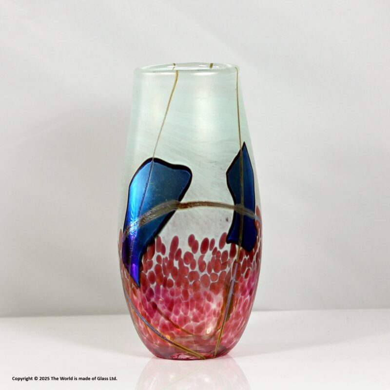 Norman Stuart Clarke iridescent Kimono Silk studio glass vase