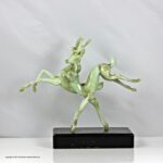 Istvan Komaromy lampwork glass sculpture of two deer