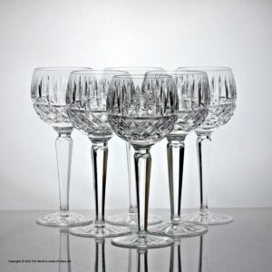Set of six Waterford Crystal Maeve pattern hock glasses