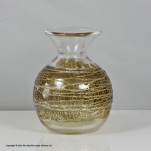 Stuart Fletcher for TopGlass, spherical studio vase with applied gold leaf