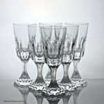 Set of six Baccarat D'Assas pattern red wine glasses