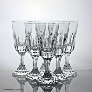 Set of six Baccarat D'Assas pattern red wine glasses