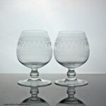 Pair of Lady Hamilton pattern hand-made lead crystal brandy glasses