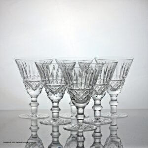 Set of six Waterford Crystal Tramore pattern claret glasses