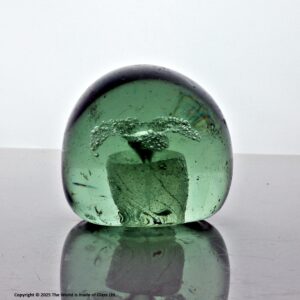 Victorian single flower pot green glass dump