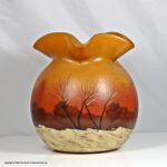 Legras large oviform vase decorated with winter landscape scene