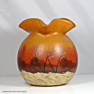 Legras large oviform vase decorated with winter landscape scene