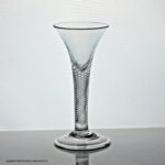 Georgian multi spiral air twist wine glass, trumpet bowl