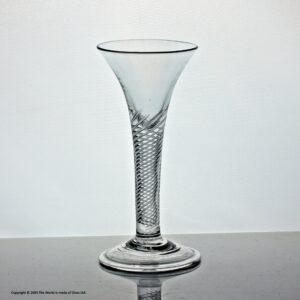 Georgian multi spiral air twist wine glass, trumpet bowl
