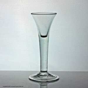 Georgian plain stem wine glass, trumpet bowl, folded foot