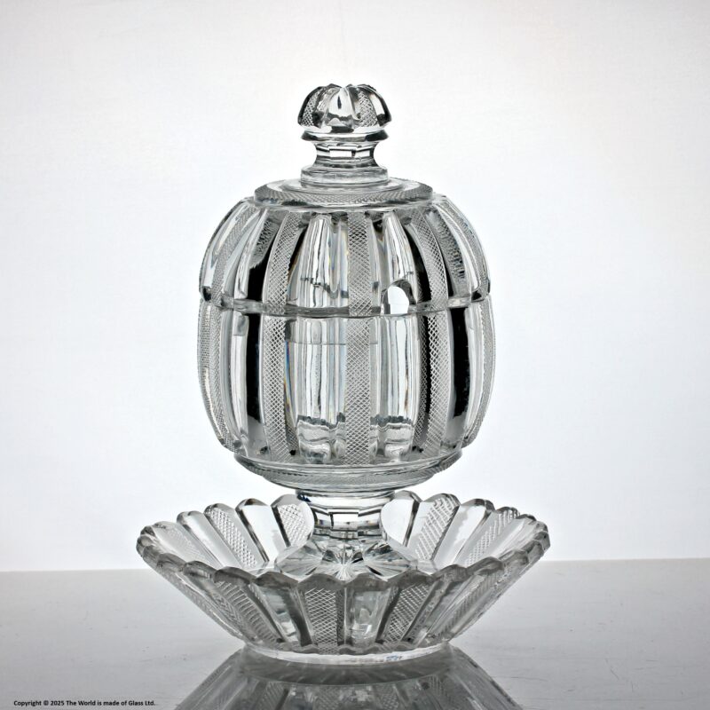 Asprey & Co. Georgian cut glass preserve pot