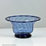 Georgian Sunderland blue wrythened glass sugar bowl