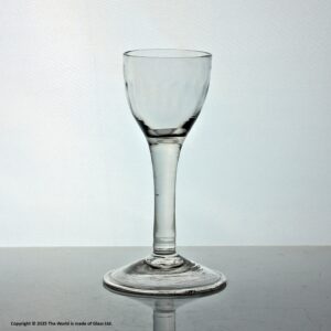 Georgian plain stem wine glass, ovoid bowl